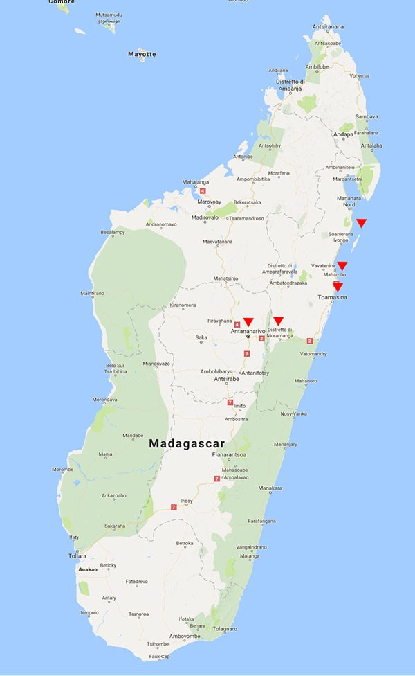 Viaggio in Madagascar - mappa dell'isola
